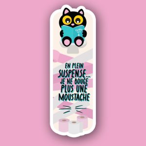 Marque-page Chat « En plein suspense »