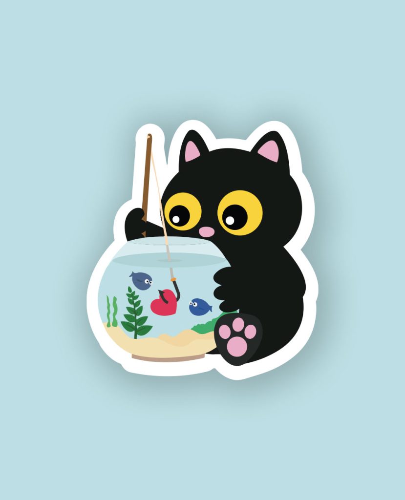sticker pêche à l'amour